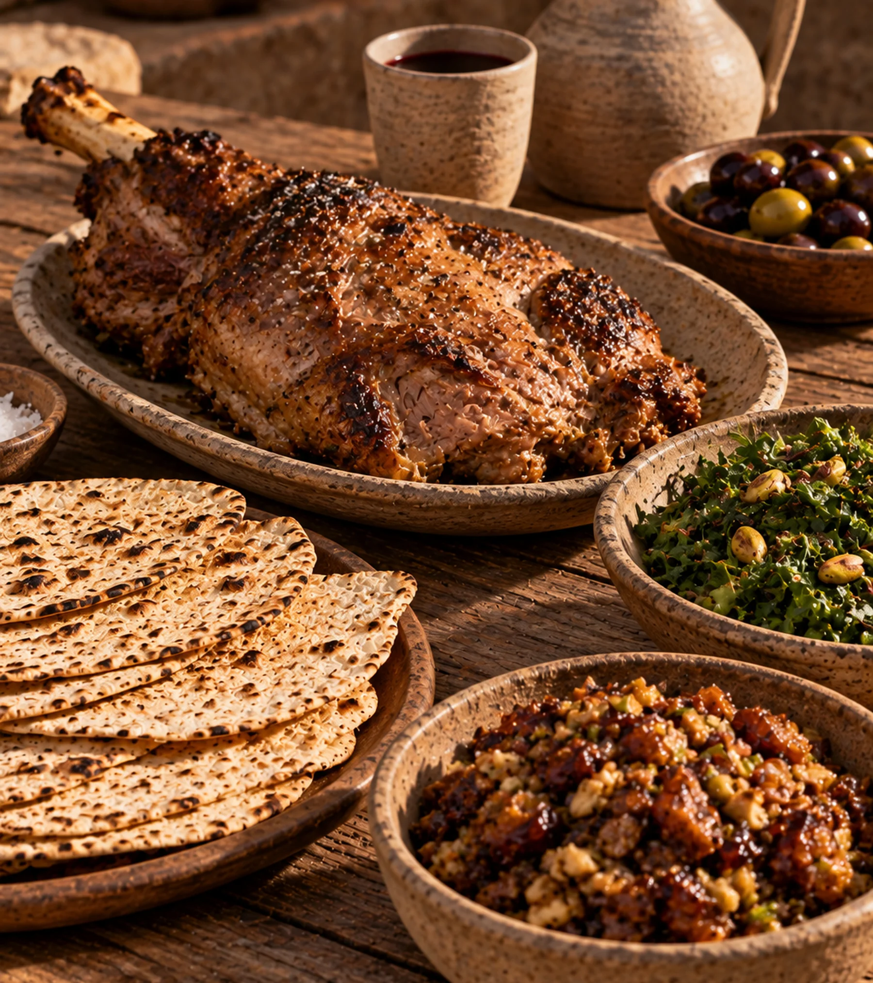 Bread and dishes inspired by the Last Supper